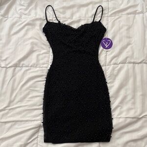 Windsor Black Beaded Mini Dress